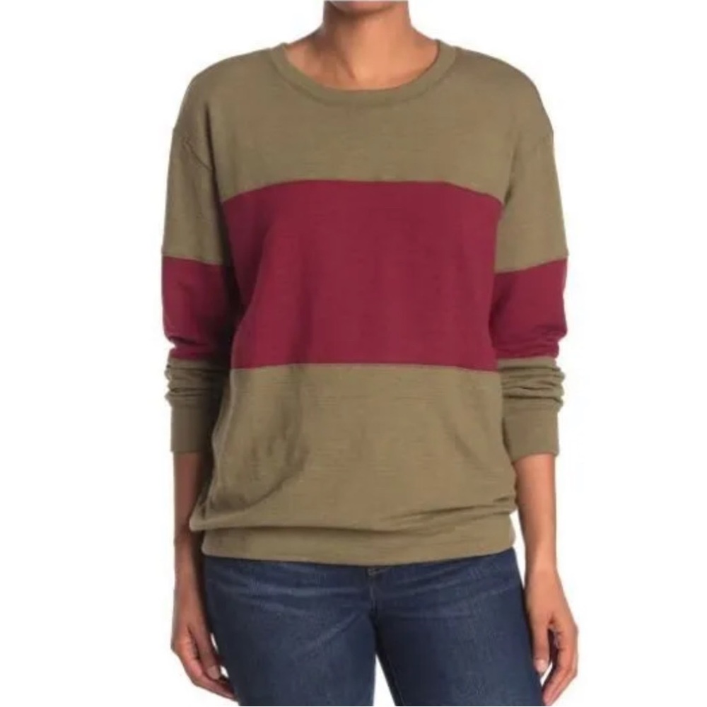 Velvet Heart Olive Wine Galena Colorblock Pullover